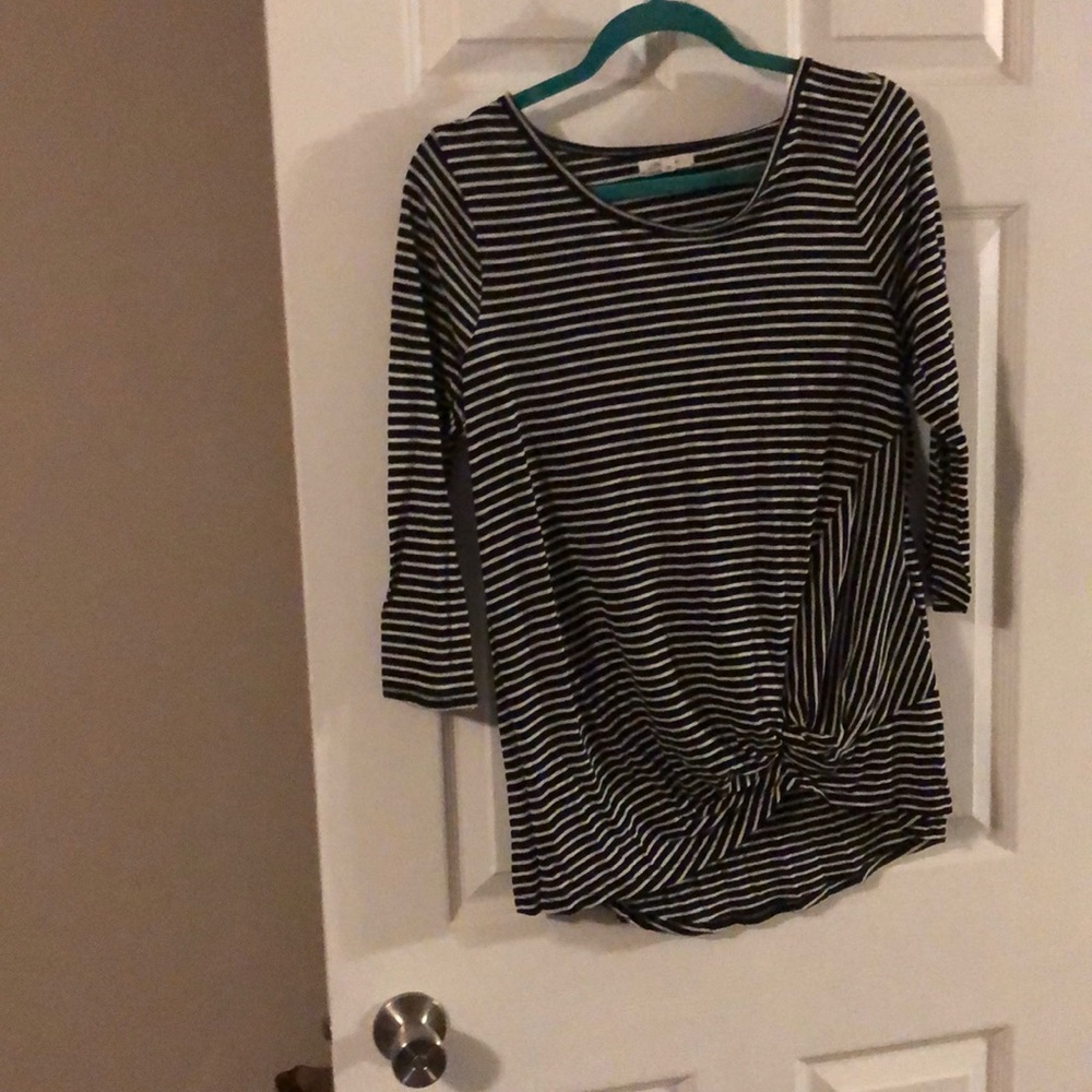 Twist bottom striped top